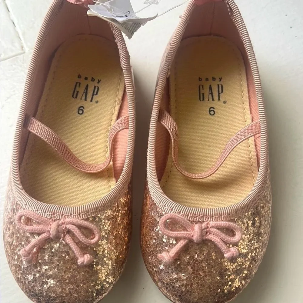 Pink Kids Dress with Matching Ballerina Sparkly Shoes.